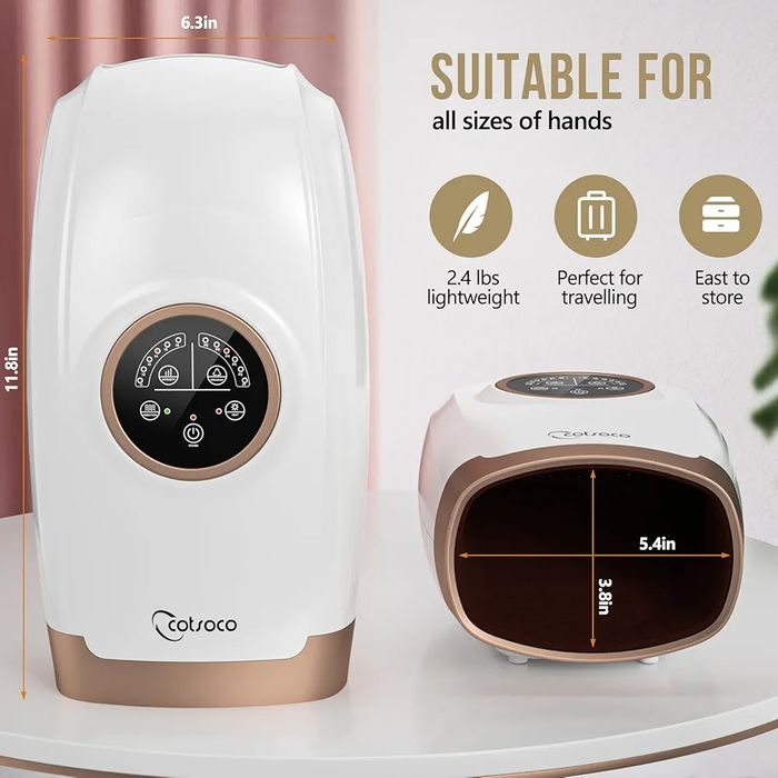 Бездротовий масажер для рук з прогрівом та компресією для зняття болю