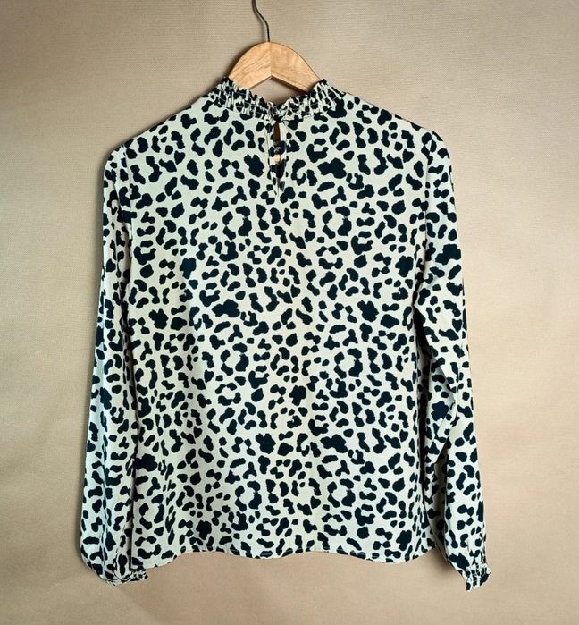 Vero Moda Bluzka Damska Beżowa Panterka Czarna Dalmatyńczyk TOP Balono
