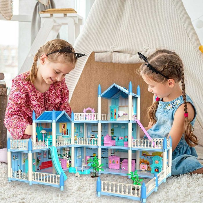 DOMEK dla lalek rezydencja plac zabaw mebelki XXL