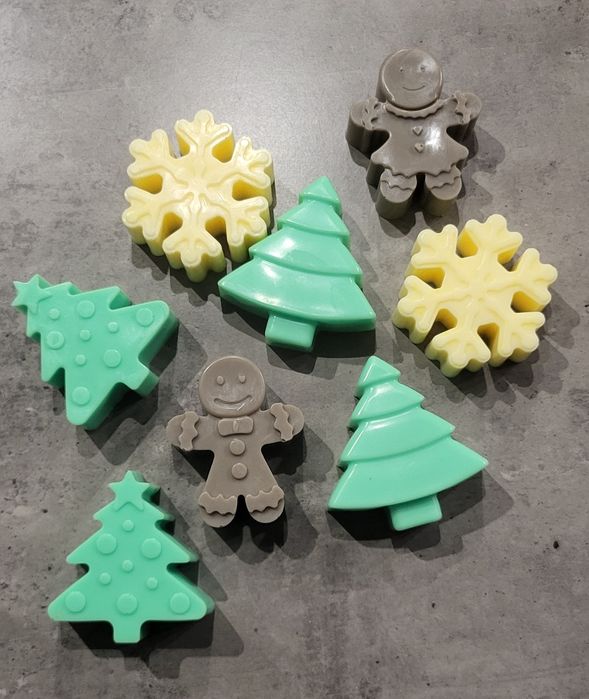 Mydełka glicerynowe świąteczne wzory + kraftowe pudełko