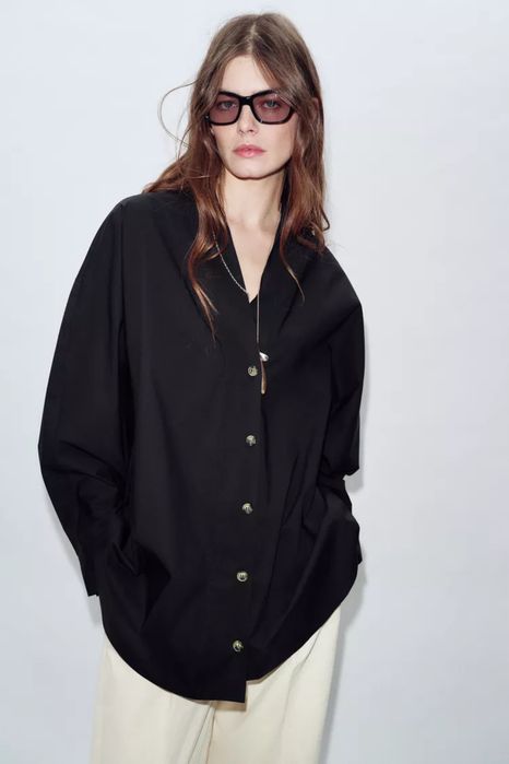 Сорочка поплінова Zara, нова колекція S,M