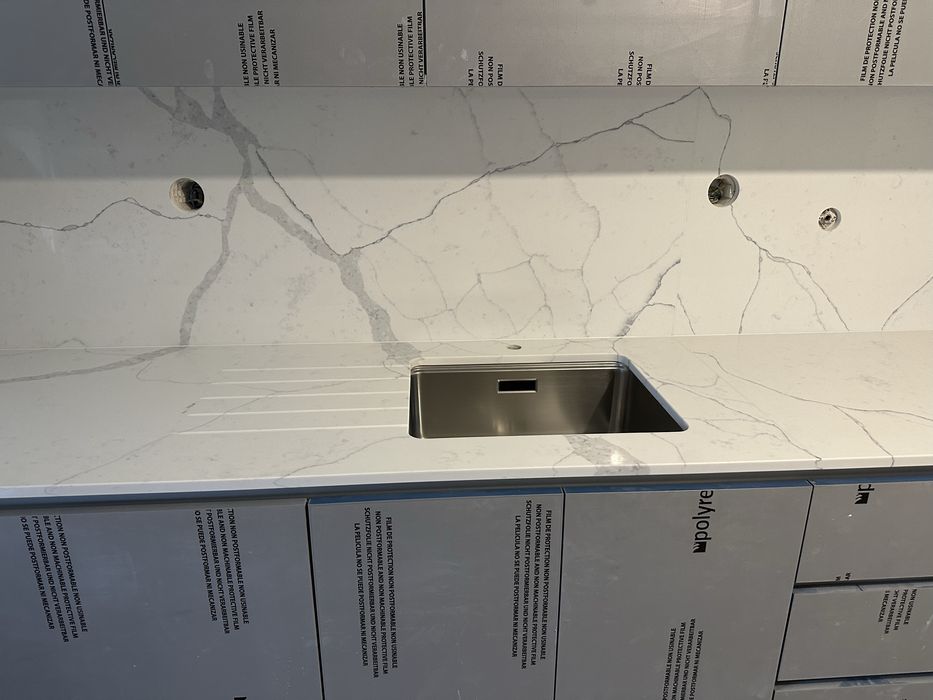 Bancada de cozinha quartzo marmore