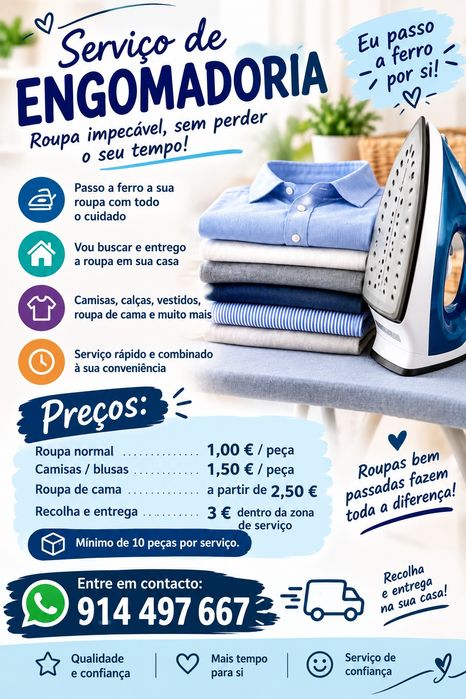 Passo a ferro recolha e entrega
