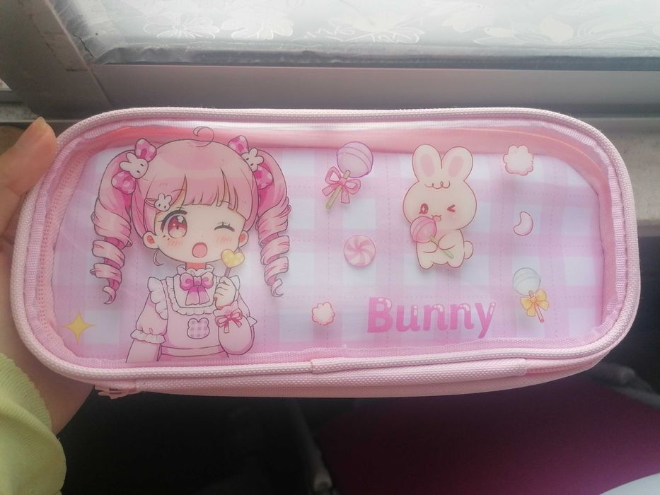 Estojo rosa pouco usado