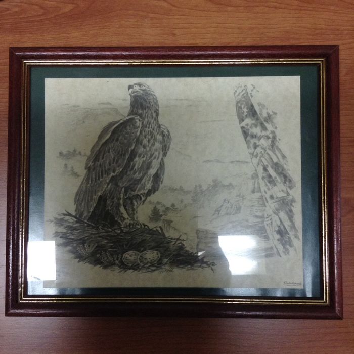 Quadros com gravuras caça