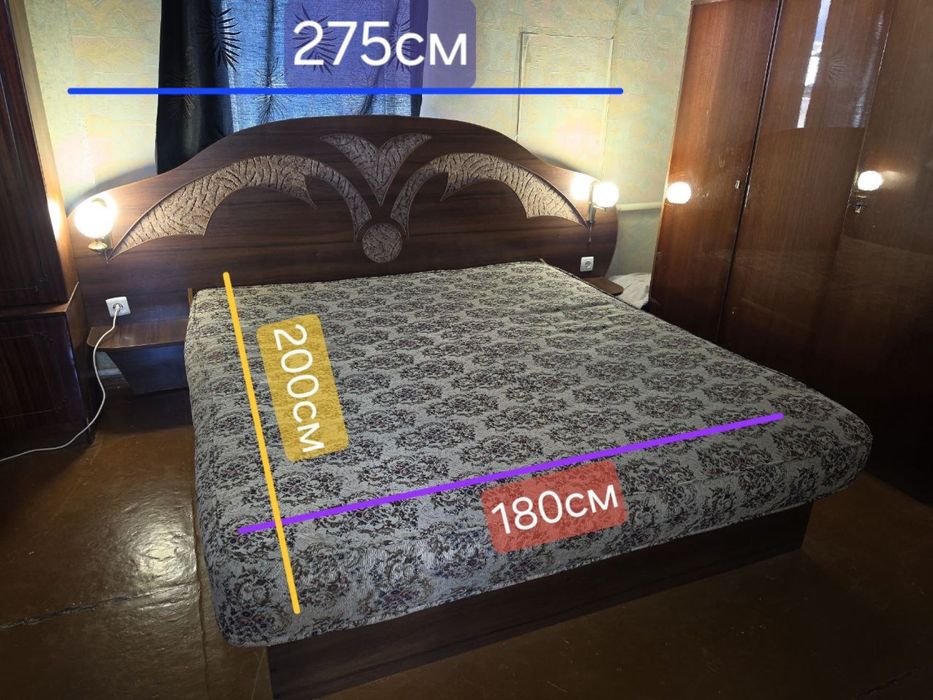 Кровать двухспальная (king size) 200/180см