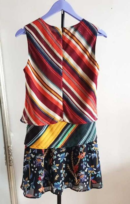 Desigual Naticos Sukienka z falbanami rozmiar 40