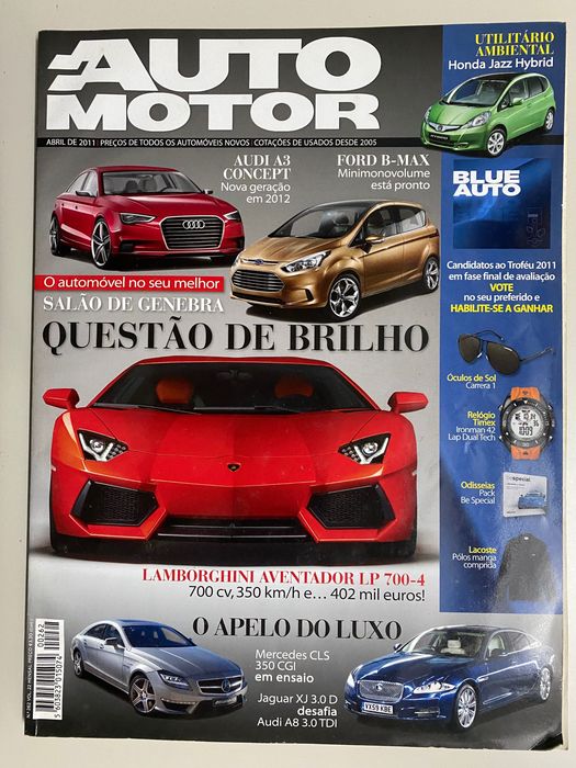 10 Revistas automóveis antigas CAR, Auto, Autojornal Sports, etc