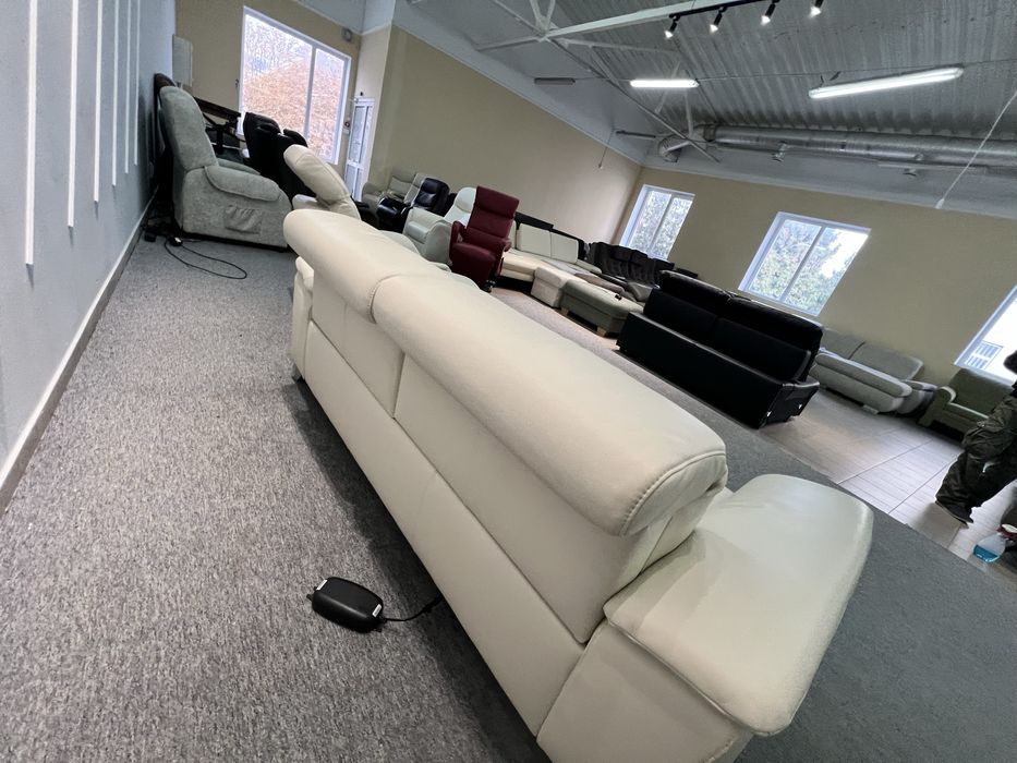 Диван шкіряний електро реклайнер крісло релакс
