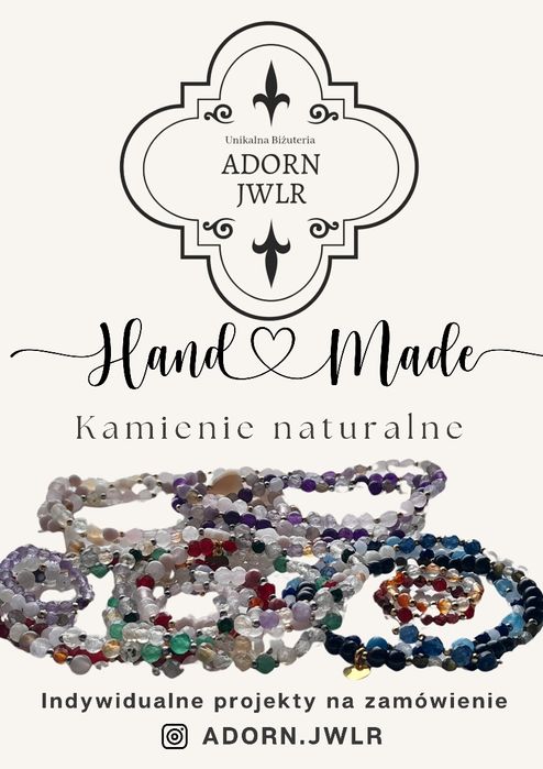 Kamienie naturalne Malachit Onyks K. Księżycowy Bransoletka Ochrony