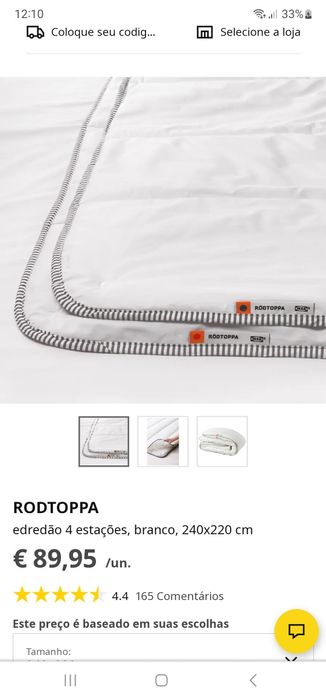 Edredão Ikea Rodtoppa 240x220