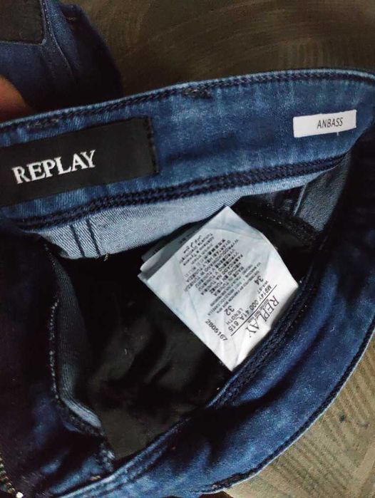 Джинсы Replay Anbass jeans Italy w32 stretch mid blue.