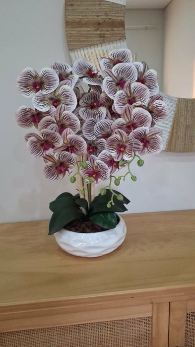Vaso 3 orquídeas artificiais