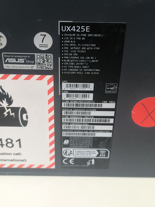 Asus Zenbook UX425 Uszkodzony