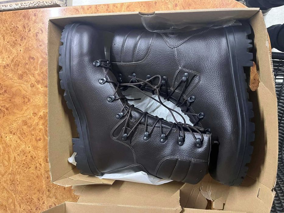 Nowe trzewiki Wojskowe Buty Zimowe Skórzane brązowe 933A/MON