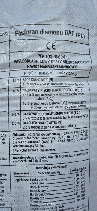 Fosforan amonu DAP 18-46 Big Bag 500kg