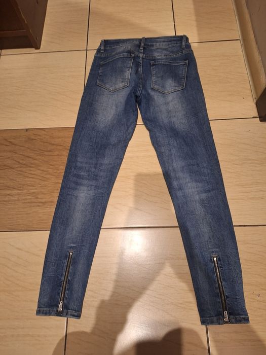 Damskie jeansy skinny zip S