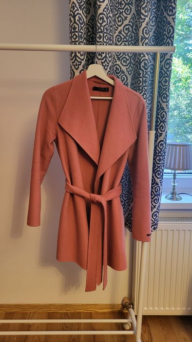 Płaszcz róż przejściowy wełna wiskoza r. 38, 40 Hallhuber