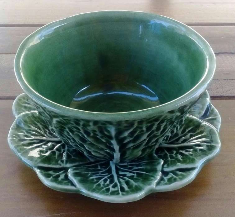 Conjunto tigela e pires loiça das Caldas