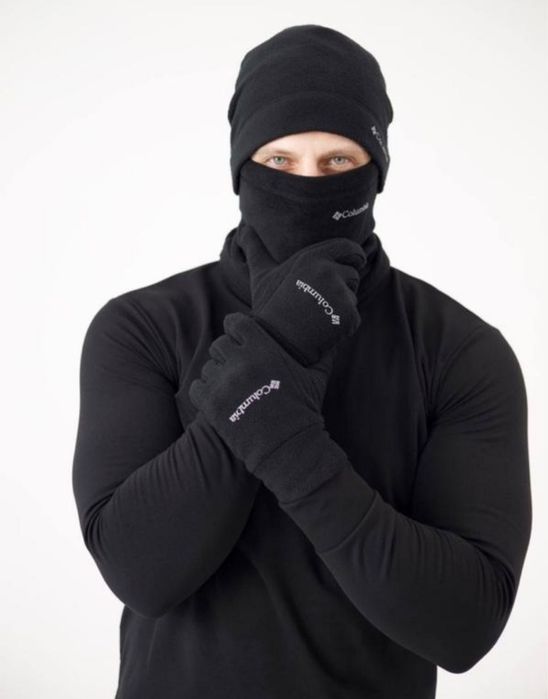 Зимний Флисовый Комплект : Шапка, Бафф и Перчатки