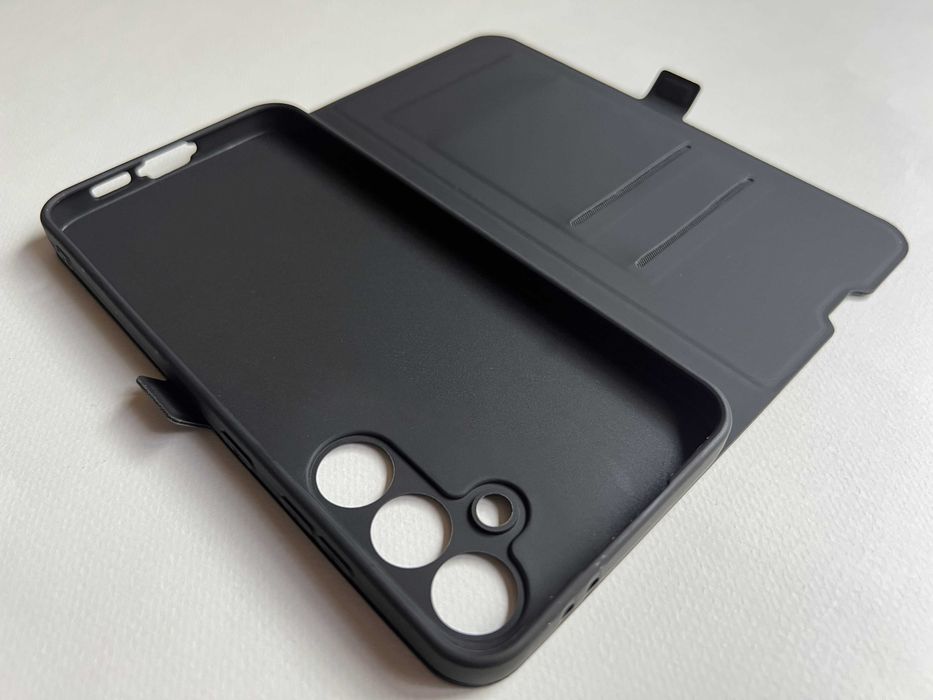 Samsung Galaxy S24 FE чохол-книжка еко шкіра Wave Flap чорний чехол