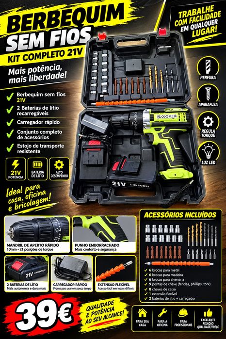 AParafusadora impacto multifunções 21V