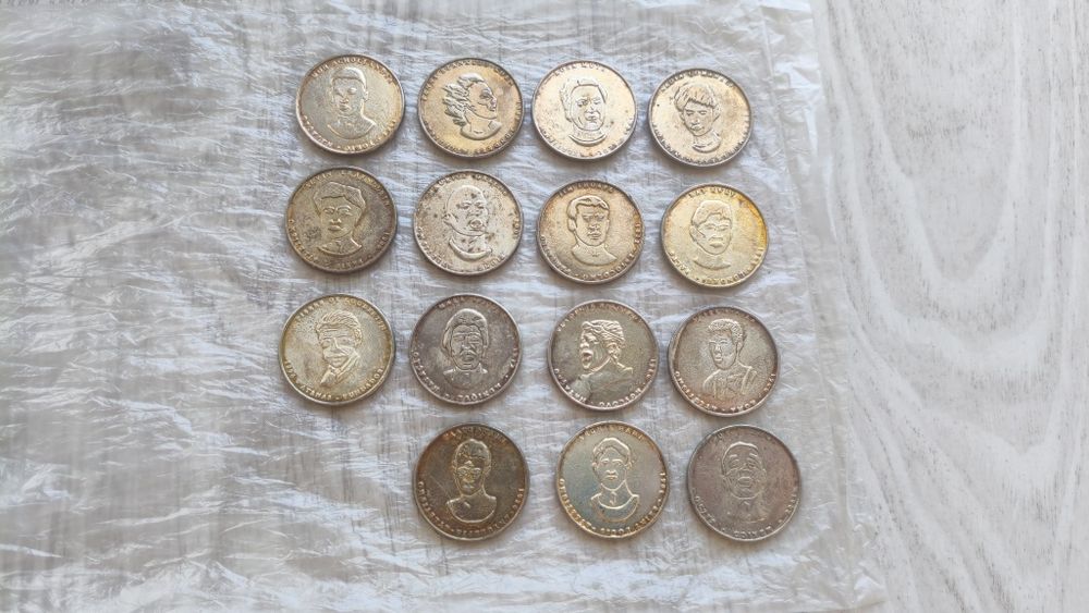 Conjunto 15 Moedas Banhadas em Prata (Jogos Olímpicos) Múltiplos anos