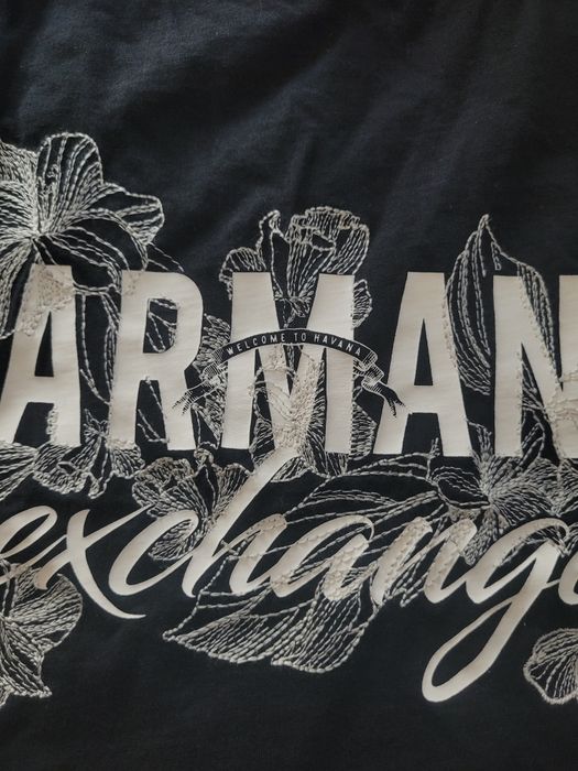 Crop top bluzka tshirt Armani czarny