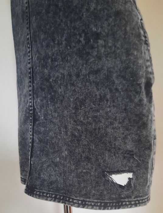Sukienka ogrodniczka jeans Cropp szara,grafit