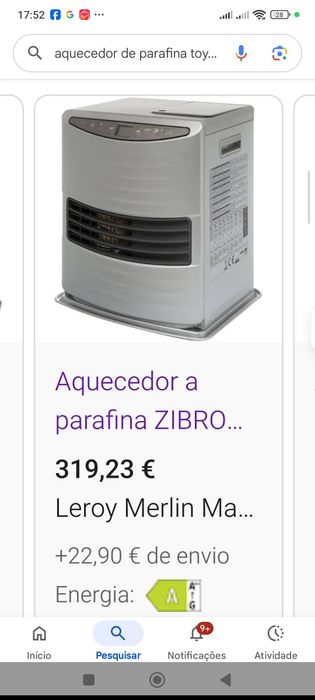 Aquecedor de parafina Japonês, de Toyotomi