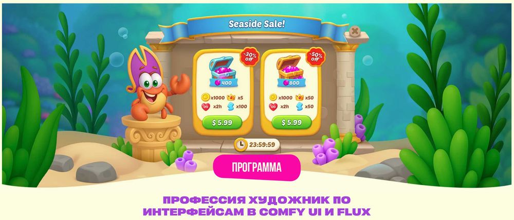 Курс SANDBOX профессия художник по интерфейсвм В COMFY UI И FLUX