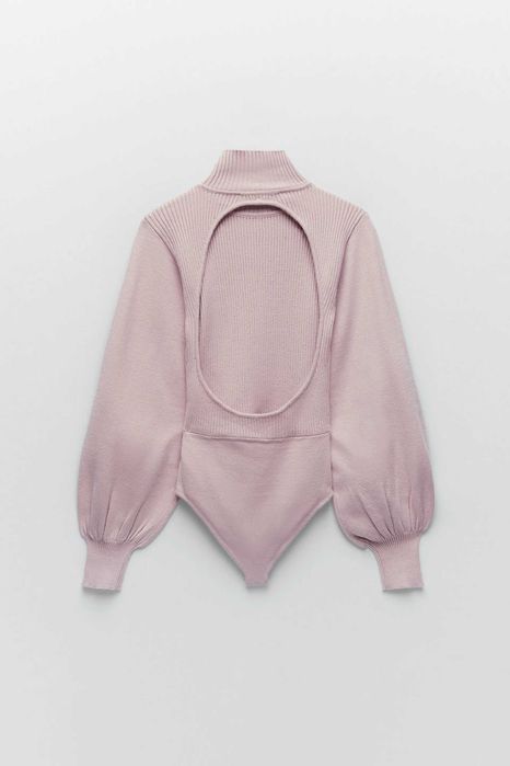 Трикотажное боди гольф  водолазка с красивой спиной zara оригинал р.s