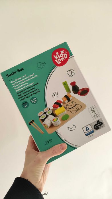 Drewniane sushi, zabawki drewniane, kuchnia drewniana,montessori