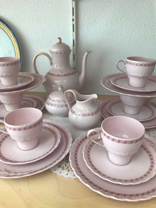 Serwis Hutschenreuther rozowy - Porcelaine Rose - 6 osob
