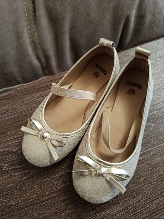 Балетки, святкові туфельки золотисті