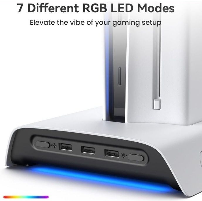 Нова док-станція KIWI design D3 RGB Cooling Dock для PS5 Slim (Зарядна підставка)