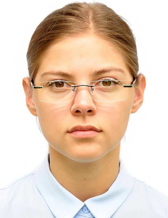 Okulary do czytania prostokątne szkła bez oprawek +2,5 z etui