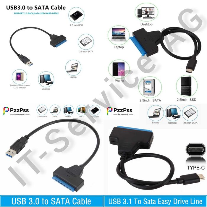 Карман Кабель Адаптер optibay TypeC USB SATA с блок питан для диск HDD