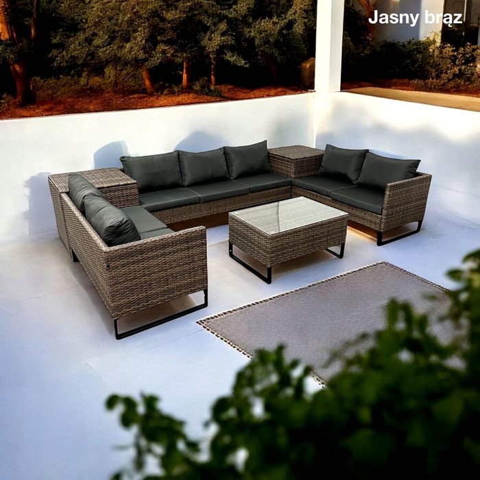 Nowe Meble ogrodowe NOWOCZESNY komplet Wypoczynkowy 2 schowki 4 kolory