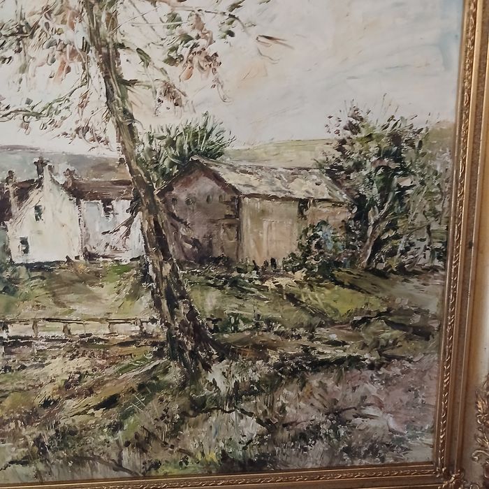 Pintura a Óleo  sobre placa - Moldura Feita na Checoslováquia  Vintage