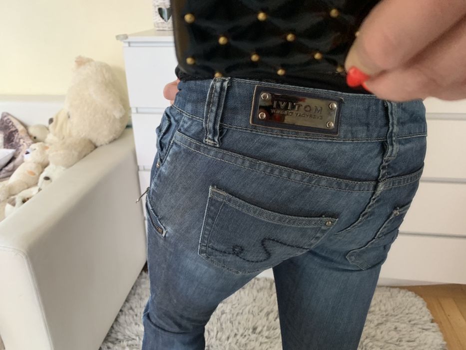 Motivi spodnie jeansy ciemne 36 S zamki