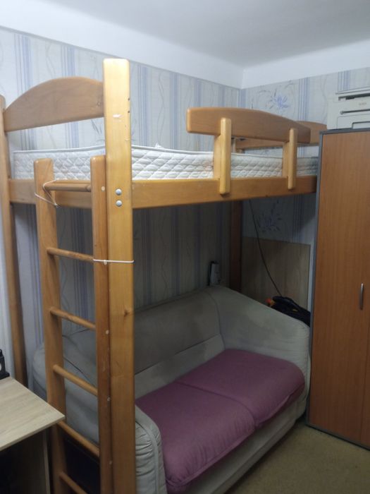 Кровать чердак шведская П-образная стенка