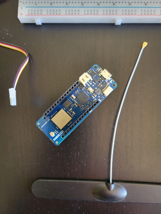 Arduino MK1310 rede LoRa com sensores e breadboard64585626372738122