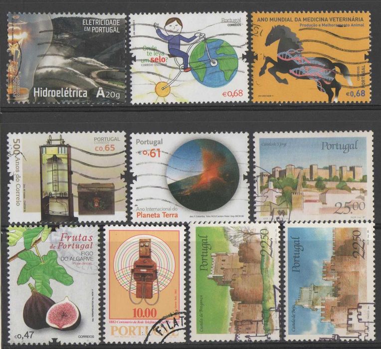 Filatelia: lote de selos usados de Portugal