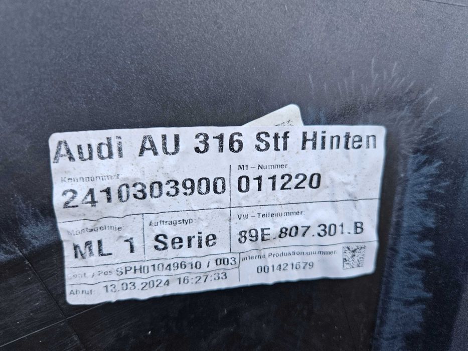 Audi Q4 e-tron zderzak tył tylny 89E807301B