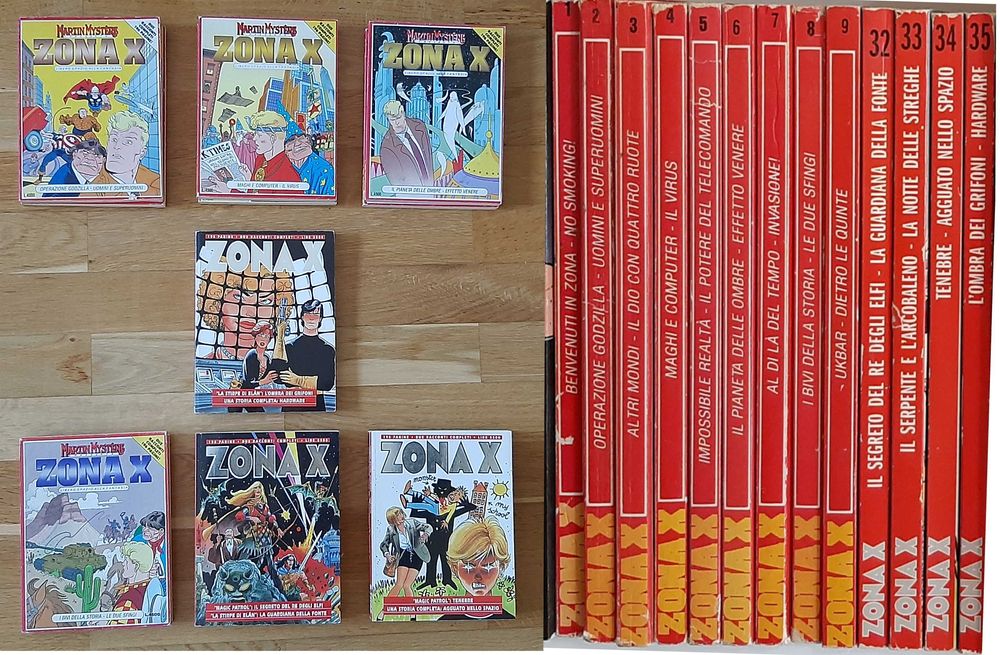Mundo Martin Mystère. Lote de 13 álbuns BD “Zona X” em italiano