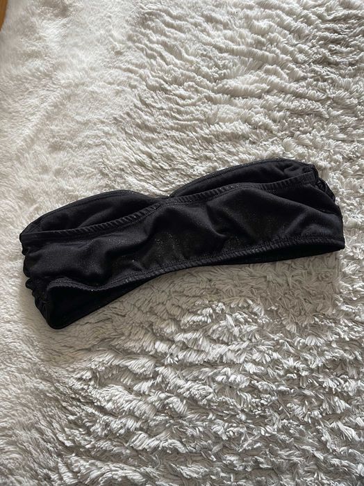 top bikini/wieczorowy brokatowy czarny Stradivarius