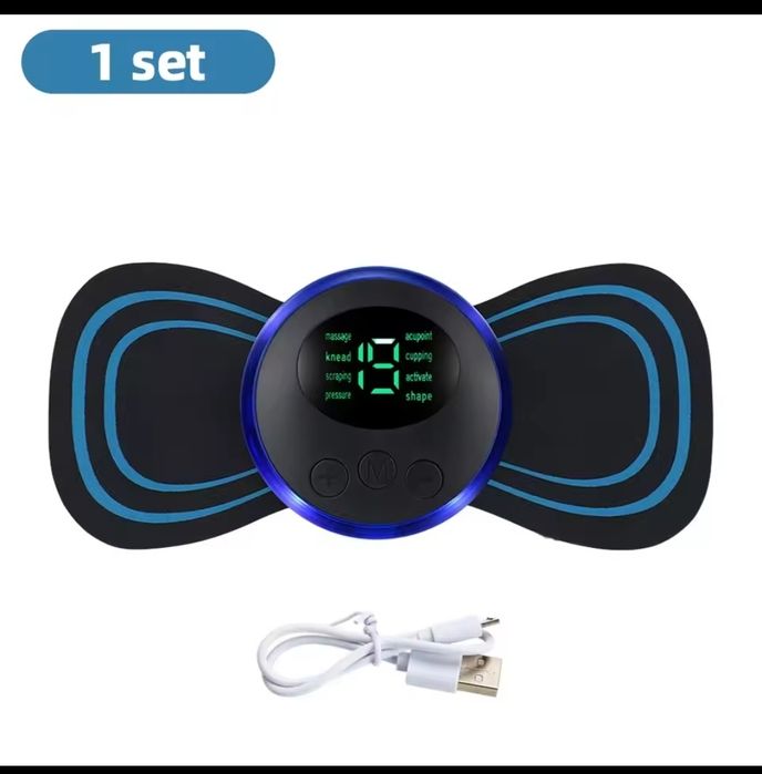 Импульсный массажер миостимулятор EMS, Массажер бабочка, Электростимул