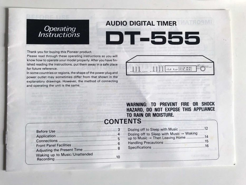 Pionner Audio Digital Timer DT-555