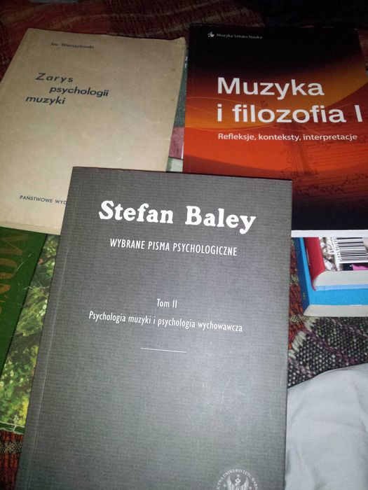 muzyka i filozofia lipki  + zarys psychologii muzyki wierszyłowski +psychologia muzyki i psychologia wychowawcza baley tom II